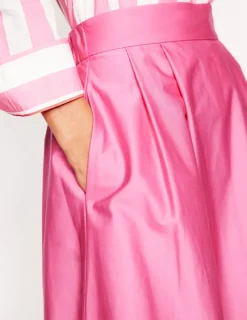 Skirts-Boden Isabella Cotton Sateen Skirt-Sorbet Pink SorbetPink