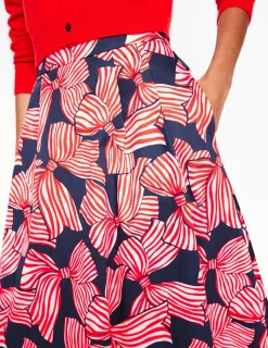 Skirts-Boden Isabella Cotton Sateen Skirt-French Navy, Bow Scatter FrenchNavy,BowScatter