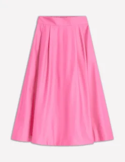 Skirts-Boden Isabella Cotton Sateen Skirt-Sorbet Pink SorbetPink