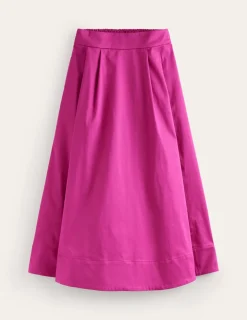 Skirts-Boden Isabella Cotton Sateen Skirt-Rose Violet RoseViolet