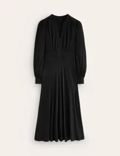 Petite Dresses | Midi-Boden Ivy Smocked Midi Dress- Black