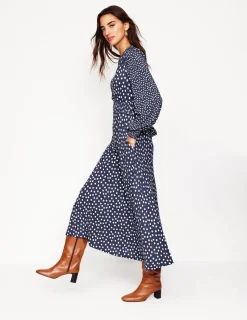 Dresses & Jumpsuits | Midi-Boden Ivy Smocked Midi Dress-College Navy, Abstract Dot CollegeNavy,AbstractDot