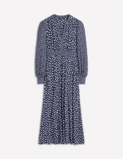 Dresses & Jumpsuits | Midi-Boden Ivy Smocked Midi Dress-College Navy, Abstract Dot CollegeNavy,AbstractDot
