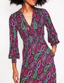 Petite Dresses | Midi-Boden Ivy Smocked Midi Dress-Multi, Illustrated Paisley Multi,IllustratedPaisley