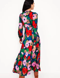 Petite Dresses | Midi-Boden Ivy Smocked Midi Dress-Multi, Painterly Meadow Multi,PainterlyMeadow