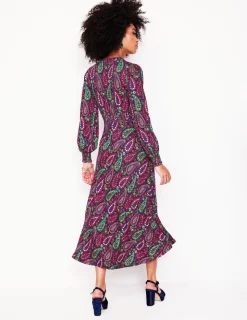 Petite Dresses | Midi-Boden Ivy Smocked Midi Dress-Multi, Illustrated Paisley Multi,IllustratedPaisley