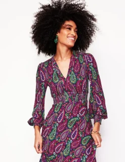 Petite Dresses | Midi-Boden Ivy Smocked Midi Dress-Multi, Illustrated Paisley Multi,IllustratedPaisley