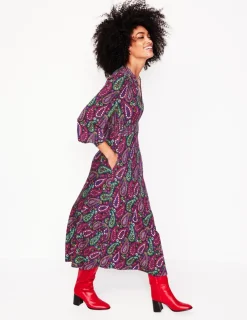 Petite Dresses | Midi-Boden Ivy Smocked Midi Dress-Multi, Illustrated Paisley Multi,IllustratedPaisley