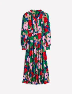 Petite Dresses | Midi-Boden Ivy Smocked Midi Dress-Multi, Painterly Meadow Multi,PainterlyMeadow