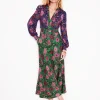 Petite Dresses | Midi-Boden Ivy Smocked Midi Dress-Rich Emerald, Ornate Bud RichEmerald,OrnateBud
