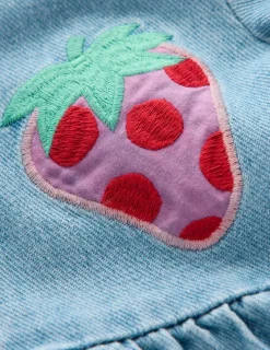 Dresses-Boden Izzy Denim Shirt Dress-Mid Vintage Denim Strawberry MidVintageDenimStrawberry