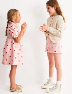 Dresses-Boden Izzy Denim Shirt Dress-Vanilla/Bubblegum Hearts Vanilla/BubblegumHearts