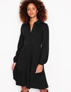 Petite Dresses | Short-Boden Jemima Tiered Jersey Dress- Black