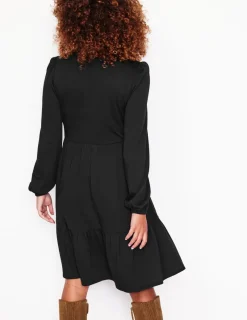 Petite Dresses | Short-Boden Jemima Tiered Jersey Dress- Black