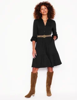 Petite Dresses | Short-Boden Jemima Tiered Jersey Dress- Black