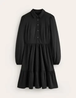 Petite Dresses | Short-Boden Jemima Tiered Jersey Dress- Black