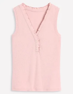 Nightwear & Lougewear-Boden Jersey Henley Pajama Vest-Light Pink Marl LightPinkMarl