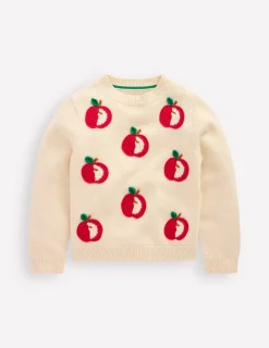 Sweaters & Cardigans-Boden Karina Fun Crochet Sweater-Ivory Apples IvoryApples