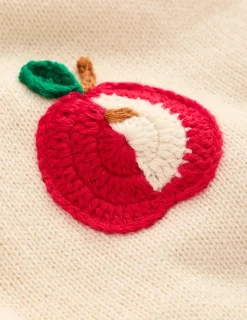 Sweaters & Cardigans-Boden Karina Fun Crochet Sweater-Ivory Apples IvoryApples