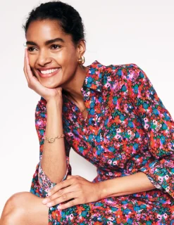 Petite Dresses | Midi-Boden Kate Midi Shirt Dress-Bittersweet, Meadow Pop Bittersweet,MeadowPop