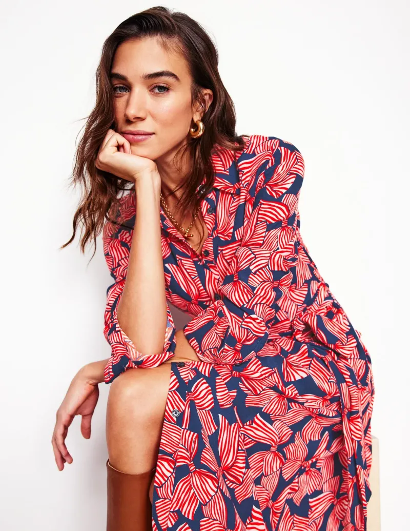 Dresses & Jumpsuits | Midi-Boden Kate Midi Shirt Dress-French Navy, Bow Scatter FrenchNavy,BowScatter