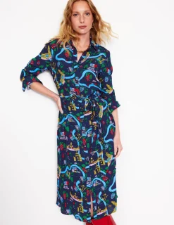 Petite Dresses | Midi-Boden Kate Midi Shirt Dress-French Navy, London Town FrenchNavy,LondonTown