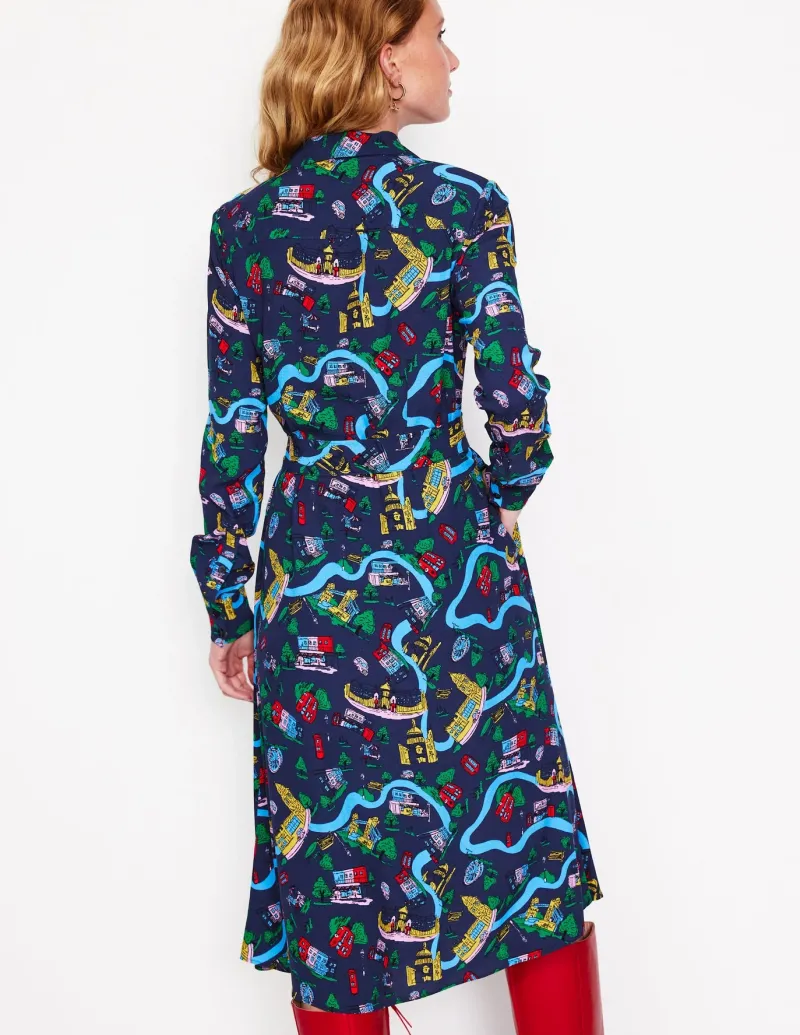 Petite Dresses | Midi-Boden Kate Midi Shirt Dress-French Navy, London Town FrenchNavy,LondonTown