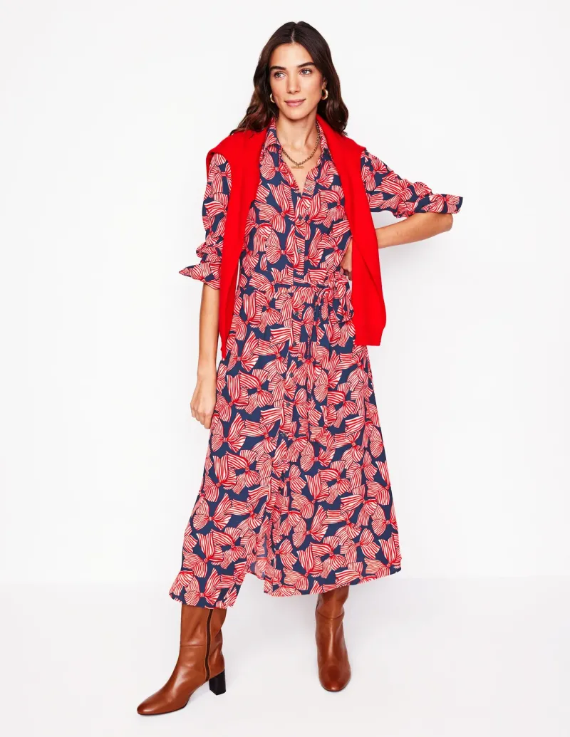 Dresses & Jumpsuits | Midi-Boden Kate Midi Shirt Dress-French Navy, Bow Scatter FrenchNavy,BowScatter