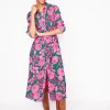 Petite Dresses | Midi-Boden Kate Midi Shirt Dress-Green, Blossom Cascade Green,BlossomCascade