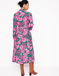 Petite Dresses | Midi-Boden Kate Midi Shirt Dress-Green, Blossom Cascade Green,BlossomCascade