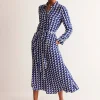 Petite Dresses | Midi-Boden Kate Midi Shirt Dress-Mazarine Blue, Birdie MazarineBlue,Birdie