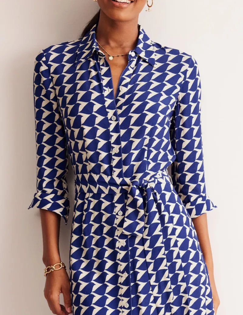 Petite Dresses | Midi-Boden Kate Midi Shirt Dress-Mazarine Blue, Birdie MazarineBlue,Birdie