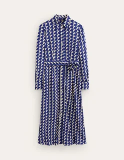 Petite Dresses | Midi-Boden Kate Midi Shirt Dress-Mazarine Blue, Birdie MazarineBlue,Birdie