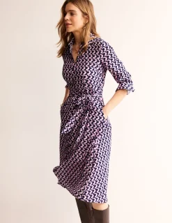 Petite Dresses | Midi-Boden Kate Midi Shirt Dress-Orchid Pink, Arch Geo OrchidPink,ArchGeo