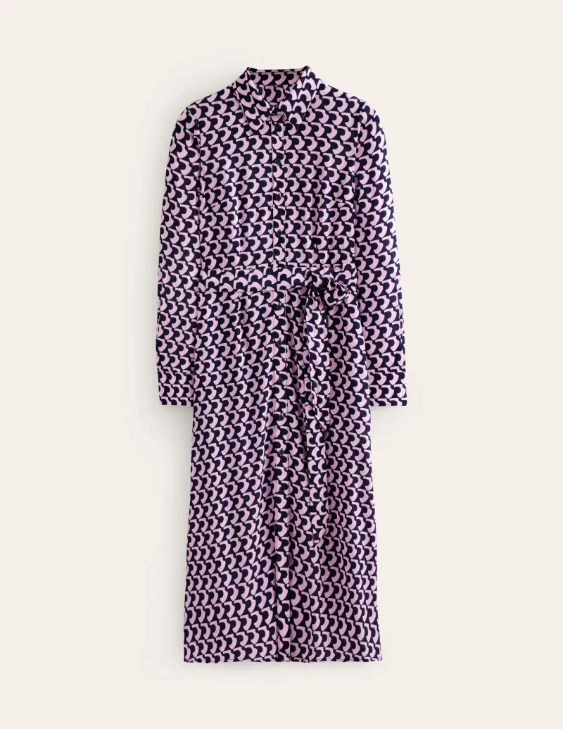 Petite Dresses | Midi-Boden Kate Midi Shirt Dress-Orchid Pink, Arch Geo OrchidPink,ArchGeo