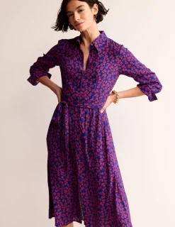 Petite Dresses | Midi-Boden Kate Midi Shirt Dress-Poppy Red, Ditsy Bud PoppyRed,DitsyBud