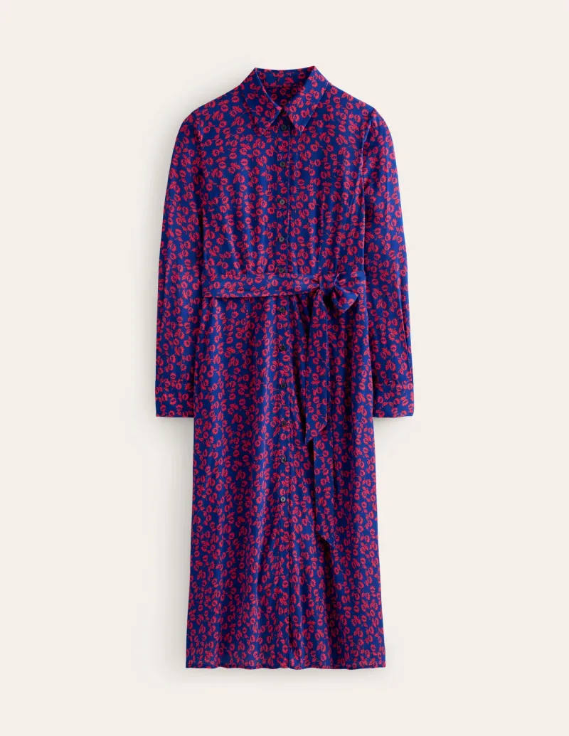 Petite Dresses | Midi-Boden Kate Midi Shirt Dress-Poppy Red, Ditsy Bud PoppyRed,DitsyBud