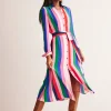 Petite Dresses | Midi-Boden Kate Midi Shirt Dress-Rainbow Stripe RainbowStripe