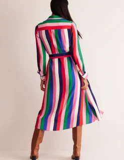 Petite Dresses | Midi-Boden Kate Midi Shirt Dress-Rainbow Stripe RainbowStripe