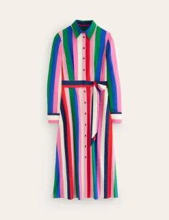 Petite Dresses | Midi-Boden Kate Midi Shirt Dress-Rainbow Stripe RainbowStripe
