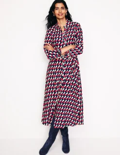 Petite Dresses | Midi-Boden Kate Midi Shirt Dress-Red, Polka Wave Red,PolkaWave
