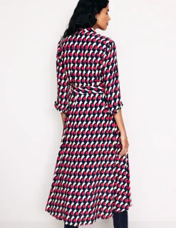 Petite Dresses | Midi-Boden Kate Midi Shirt Dress-Red, Polka Wave Red,PolkaWave