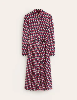 Petite Dresses | Midi-Boden Kate Midi Shirt Dress-Red, Polka Wave Red,PolkaWave