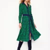 Petite Dresses | Midi-Boden Kate Midi Shirt Dress-Rich Emerald, Decorative Flora RichEmerald,DecorativeFlora