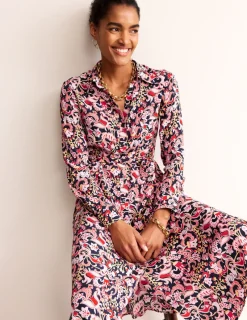 Petite Dresses | Midi-Boden Kate Midi Shirt Dress-Soft Peony, Sweet Pea SoftPeony,SweetPea