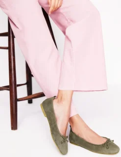 Flats-Boden Kitty Flexi Sole Ballet Flats- Green