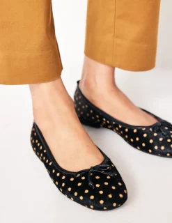 Flats-Boden Kitty Flexi Sole Ballet Flats-Black and Camel Spot BlackandCamelSpot