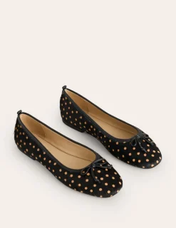 Flats-Boden Kitty Flexi Sole Ballet Flats-Black and Camel Spot BlackandCamelSpot
