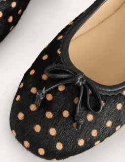 Flats-Boden Kitty Flexi Sole Ballet Flats-Black and Camel Spot BlackandCamelSpot