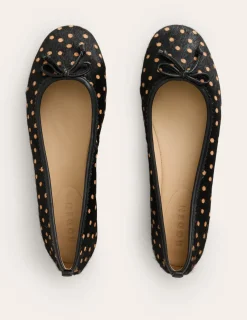 Flats-Boden Kitty Flexi Sole Ballet Flats-Black and Camel Spot BlackandCamelSpot